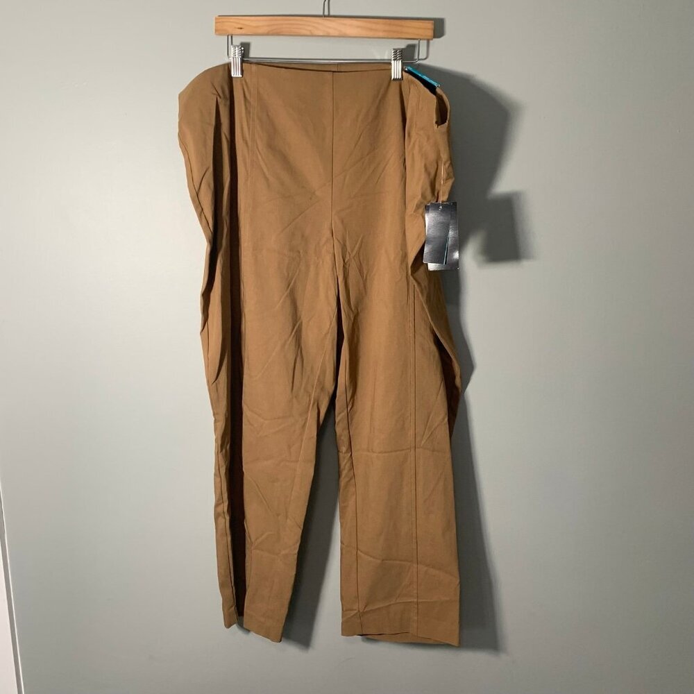 NEW‎ ATTYRE Audrey Ankle Pants Women 24W Brown Slim Leg Pull-On Stretch